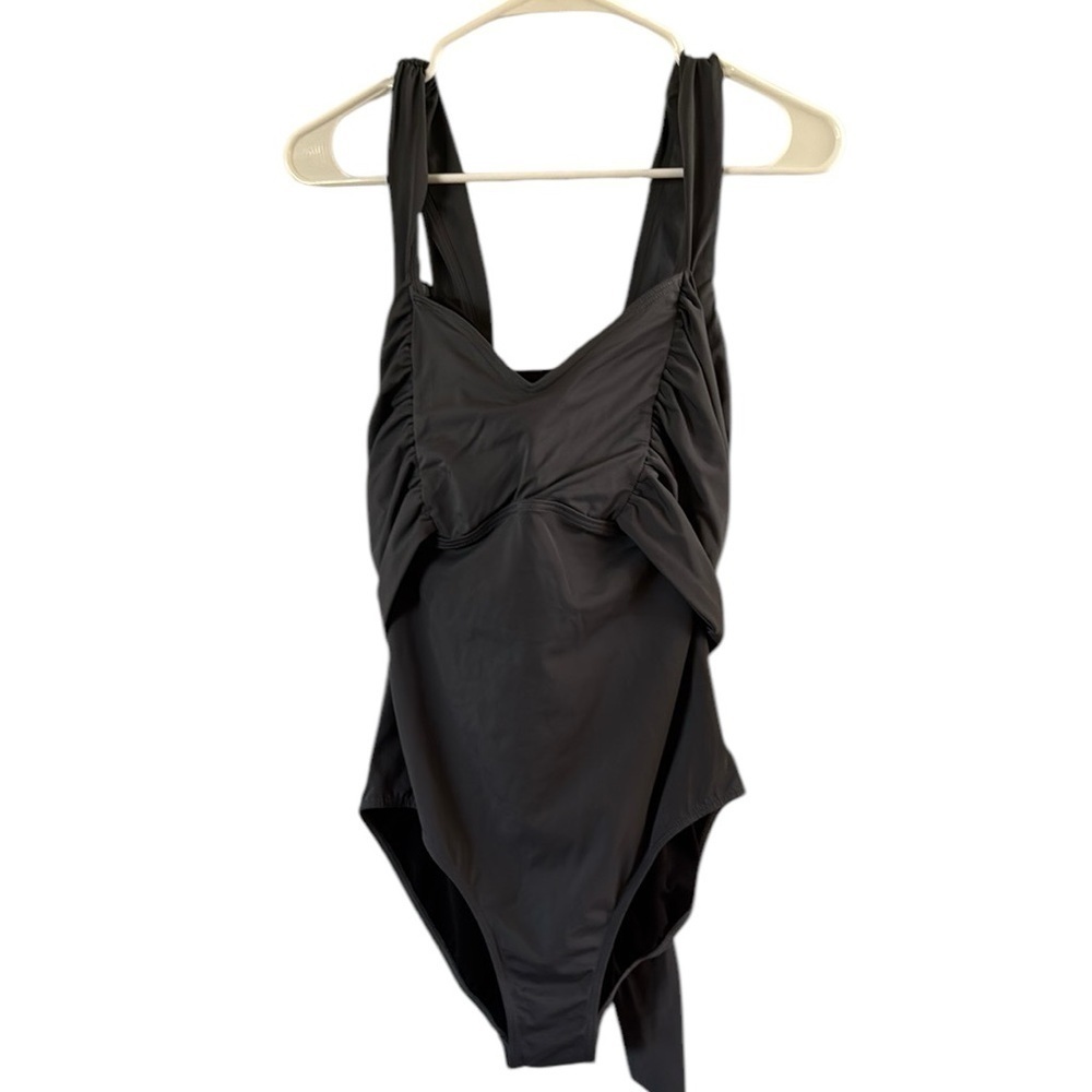 Swimsuits for All Dark Gray One-Piece Swimsuit size 16